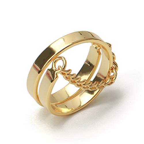 Amazon | [silver KYASYA]2連リング シルバー925 指輪 ゴールド